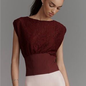 Elegant Burgundy Lace Top